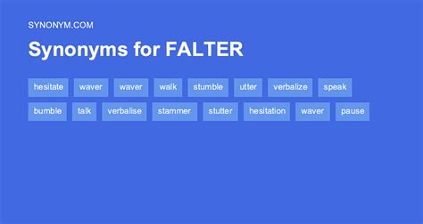 Dec 6, 2016 Synonyms for VACILLATE hesitate, falter, waver, dither, debate, scruple, stagger, wait; Antonyms of VACILLATE decide, continue, stir, plunge (in), dive (in. . Antonyms of faltered